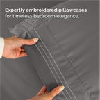 Full Size 4 Piece Sheet Set - Comfy Breathable & Cooling Bed Sheets Set - Hotel Luxury Bedding for Women, Men, Kids, Teens, Boys & Girls - Deep Pockets, Ultra-Soft, Wrinkle Free - Oeko-Tex - Dark Grey