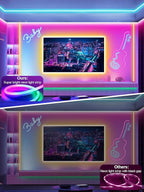 50ft LED Neon Rope Lights with App and Remote Control, IP65 Waterproof Neon Strip Lights for Outdoor Indoor, DIY Design Flexible Led Rope Lights for Bedroom, Living, Gaming, Party Decor