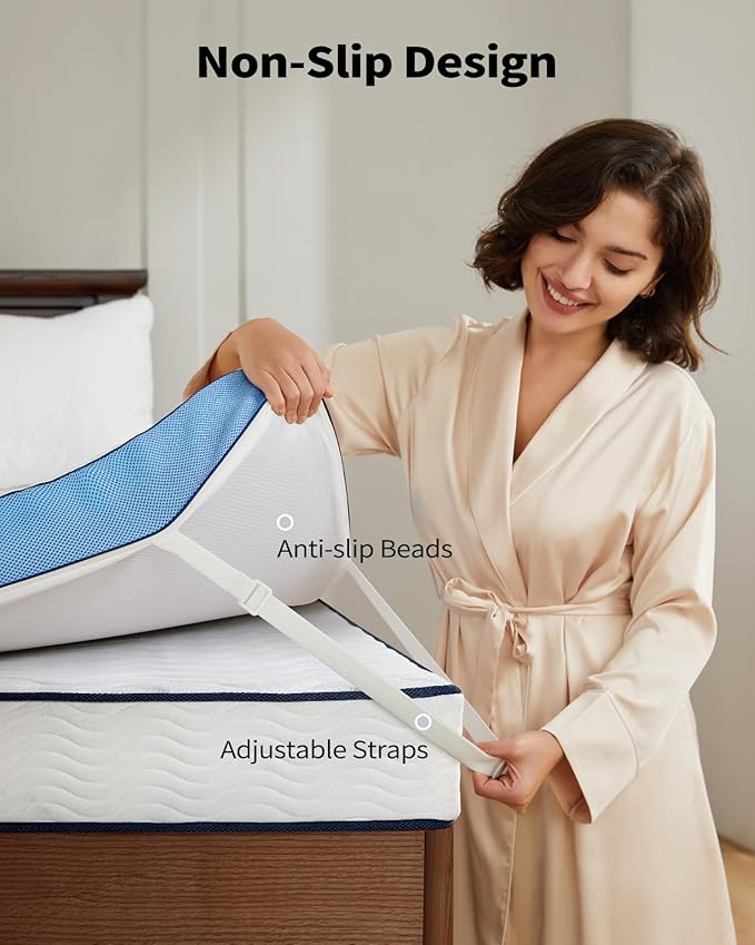 PERLECARE 3 Inch Firm Mattress Topper Full Size, Cooling Gel-Infused & Bamboo Charcoal Memory Foam Bed Topper for Pressure Relief, High-Density Mattress Pad with Removable Cover, CertiPUR-US Certified
