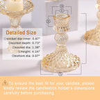 Gold Candle Holder Set of 12, Glass Taper Candle Holders, Gold Candlestick Holders, Candle Stick Holder for Table Centerpieces, Wedding, Christmas & Home Decor