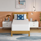 PayLessHere 14 Inch Twin Mattress Base Foam Mattress,Removable Soft Cover,Bunk Bed, Trundle, Daybed,White，Fiberglass Free