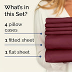 Cal King 6 Piece Sheet Set - Comfy Breathable & Cooling - Ultra-Soft Hotel Luxury Bedding Set w/ 8-16 Inch Deep Pockets - 1 Flat & 1 Fitted Sheet & 4 Pillowcases - Wrinkle Free & Easy Care - Burgundy