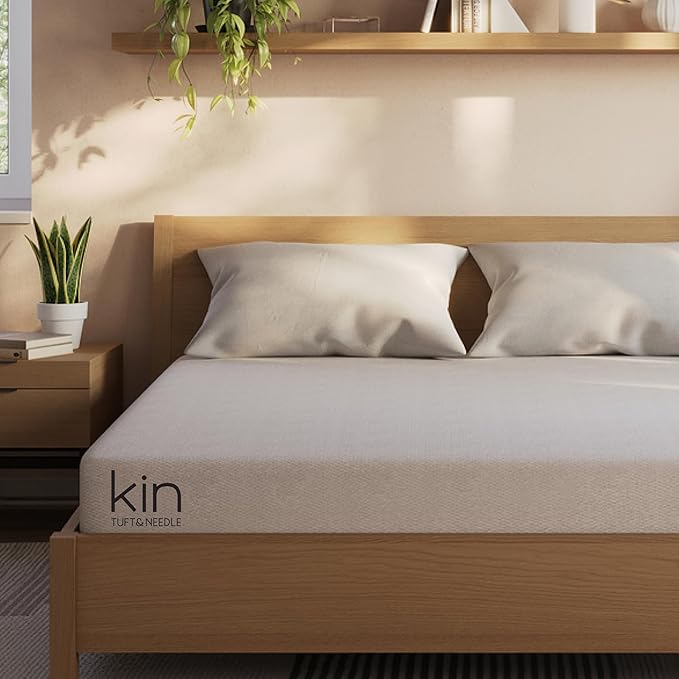 Kin By Tuft & Needle Firm 8" Queen Adaptive Foam Mattress in a Box, Cooling Pressure Relief, Balanced Support, 100 Night Trial, Fiberglass-Free, CertiPUR-US, 10-Year Limited Warranty