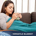 Walensee Fleece Blanket Plush Throw Fuzzy Lightweight (Throw Size 50x60 Teal) Super Soft Microfiber Flannel Blankets for Couch, Bed, Sofa Ultra Luxurious Warm and Cozy for All Seasons