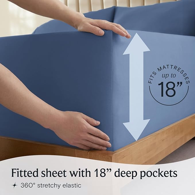LuxClub 4 PC King Sheet Set, Breathable Luxury Bed Sheets, Deep Pockets Wrinkle Free Cooling Bed Sheets Machine Washable Hotel Bedding Silky Soft - Oxford King