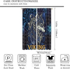 Viking Wolf Curtains Blue Rune Nordic Gothic Animal Curtains Dark Ancient Totem Mythological Pattern Printed Curtains Boys Bedroom Living Room Decoration Blackout Curtains W42 * L63 Inch