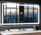 72"x36" LED Bathroom Mirror with Anti-Fog, Stepless Dimmable Lights, 3 Color Modes, Shatter-Proof Tempered Glass, Memory Function & Waterproof Design