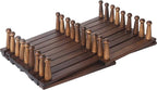 SKOLOO Accordion Wall Hanger with 28 Hooks, Modern Expandable Coat Rack Hat Rack for Wall, Solid Wooden, Walnut Color