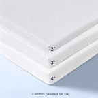 Subrtex Mattress Topper, Gel-Infused Memory Foam Mattress Topper, High Density Cooling Bed Topper Pad with Breathable Removable Fitted Cover CertiPUR-US Certified (3 Inch, Queen)