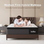 Queen Mattress, 12 Inch Hybrid Mattresses Eurotop with Gel Memory Foam,Motion Isolation Individually Wrapped Pocket Coils Breathable Comfort Soft Pressure Relief 100 Night Trial