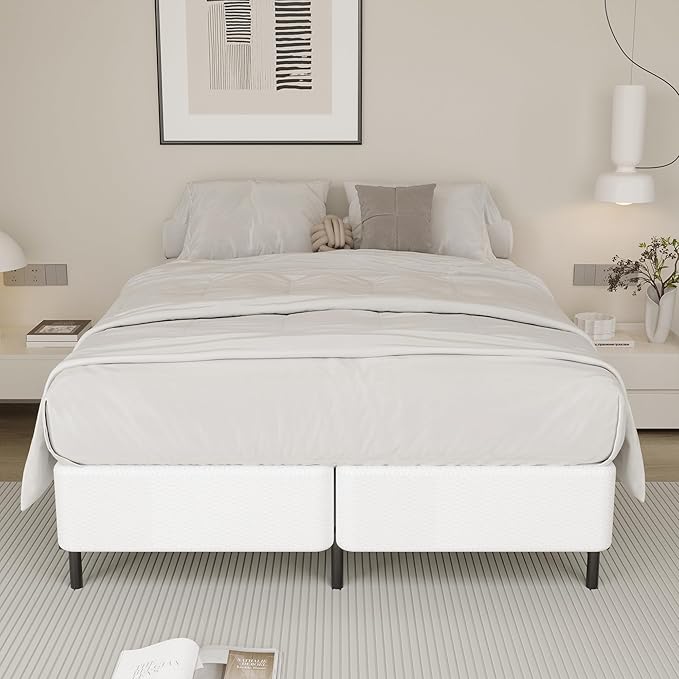 9 Inch Split King Box Spring High Profile Box Spring King Size Heavy Duty Metal Bed Base with Fabric Cover, Mattress Foundation, Noise Free, Easy Assembly