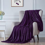 Walensee Fleece Blanket Plush Throw Fuzzy Lightweight (Queen Size 90x90 Purple) Super Soft Microfiber Flannel Blankets for Couch, Bed, Sofa Ultra Luxurious Warm and Cozy for All Seasons