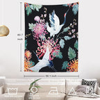Batmerry White Watercolor S Tapestry, Flower Wall Art Hanging Decoration Polyester Fiber White Ruffled Around for Dorm Room Bedroom Living Room, 82.7x59.1 inches