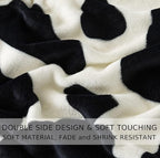 Flannel Fleece Cow Print Blanket Twin Size - Premium Lightweight Anti-Static Super Soft Cozy Plush Cow Blankets, Lightweight Microfiber Winter Warm Throw Blanket 66" x 90"(Black Cow Twin)