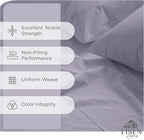 Linen Home 100% Cotton Percale Sheets King Size, Prelude Purple, Deep Pocket, 4 Pieces Set - 1 Flat, 1 Deep Pocket Fitted Sheet and 2 Pillowcases, Crisp Cool and Strong Bed Linen