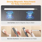 Gritin 14.7inch Under Cabinet Lighting Rechargeable - 128 LED Super Bright, 3-Color&5 Level Brightness, 4 Modes, Motion Sensor, Long Lasting-Easy Installation Magnetic Closet Lights - 2 Pack-Black