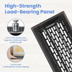 4x8 Inches 2 Pack Heavy Duty Walkable Floor Register - Easy Adjust Air Supply Lever Decorative Floor Vent Covers, Boston Design Vent Covers for Home - Oil Rubbed Bronze