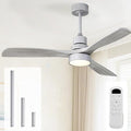 Sofucor Low Profile Ceiling Fan with Lights Remote Control 52 Inch Flush Mount Ceiling Fan Modern Wood Blade Fan for Bedroom Living Room Indoor Outdoor Farmhouse Patio, Noiseless DC Motor