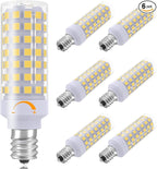 TAIYALOO E12 LED Bulb Dimmable C7 Bulb Equivalent to E12 Halogen Bulb 60W, Natural White 4000K, T6 Small Base, 120V 7W 630LM E12 LED Candelabra Bulbs for Ceiling Fan, Chandelier Light, 6 Pack
