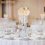 NUPTIO Flower Ball Arrangement Bouquet: 2 Pcs 11.8 inch Diameter Champagne Rose Fake Flowers Balls for Wedding Centerpiece Decorations Artificial Flower Centerpieces for Tables