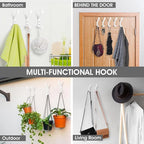GlazieVault Coat Hooks for Wall – Door Hooks (10 Pack) - Heavy Duty Wall Mounted - Premium Design Rust Free Hooks
