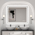LED Bathroom Mirror, 48"X40" with Front and Backlit, Anti-Fog, Bathroom Vanity Mirror with Memory Function, Stepless Dimmable Lighted Bathroom Mirror, Tempered Glass (Horizontal/Vertical)