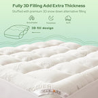 BEDLORE Twin Mattress Topper Viscose Derived from Bamboo, Thick Pillow Top Mattress Pad with Stretchable Pockets for 6-15 inches Mattress, Soft Breathable Mattress Topper for Back Pain Relief