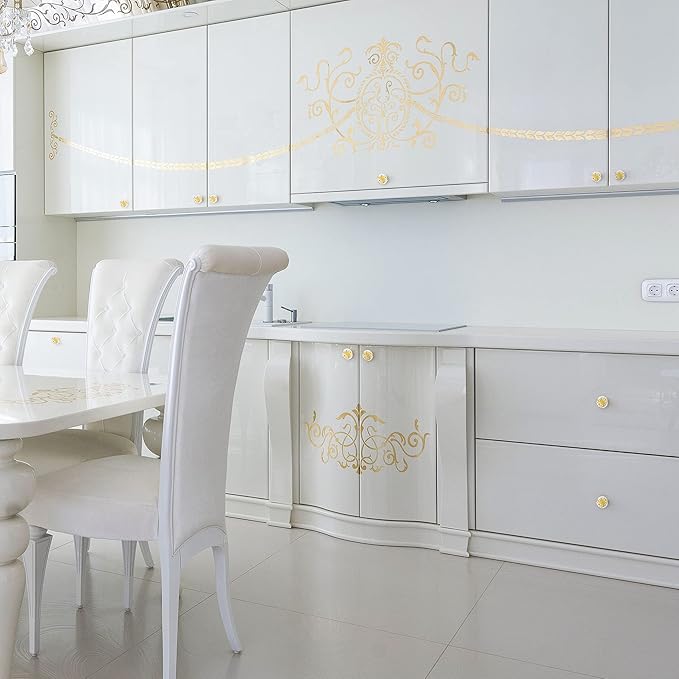 Ravinte 15 Pack Crystal Drawer Knobs - Glass Cabinet Knobs, Diamond Shaped, 30 mm with Gold Base