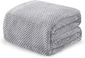 Exclusivo Mezcla Fleece Bed Blanket King Size, Super Soft and Warm Blankets for Couch, Sofa and Bed Waffle Textured, Cozy, Fuzzy and Lightweight (Light Grey, 90x104 Inches)
