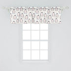 Ambesonne Penguin Window Valance, Pastel Colored Style Cartoon Animals from Antarctica Crowns on a Dotted Background, Curtain Valance for Kitchen Bedroom Decor with Rod Pocket, 42" x 18", Grey Pink