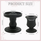 Black Unity Candle Holder - Glass Candle Holders for Pillar Candles Taper Candles, Glass Candlestick Holders Set of 3, Decorative Clear Glass Candlestick Holder for Wedding Church Centerpiece