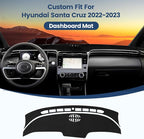 Dashboard Cover Mat Custom Fit for Hyundai Santa Cruz 2022 2023 2024 Dash Cover Nonslip Dash Mat Protector Sunshade No Glare Black (Not Fit 12.3-inch Screen) (2 pcs)
