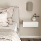 Mobili Fiver, Riccardo Floating nightstand, Ashwood White, Made in Italy