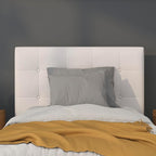 Flash Furniture Lennox Tufted Upholstered Twin Size Headboard in White Vinyl