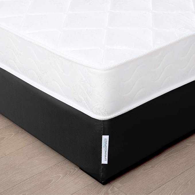Box Spring Cover Full Size, Alternates for Bed Skirt, Smooth and Elastic Woven Material Wrap Around 4 Sides of The Box Spring, Wrinkle & Fading Resistant, Washable, Dustproof, Black