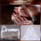 2 Pack Christmas Fairy Lights Battery Operated, 16.4Ft 50 LEDs Silver Copper Wire Twinkle Lights with 2 Lighting Modes for Christmas Bedroom Indoor Outdoor Wedding Holiday Decor(Cool White)