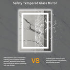 LOAAO 28X36 LED Bathroom Mirror with Lights, Anti-Fog, Dimmable, Backlit + Front Lit, Lighted Bathroom Vanity Mirror for Wall, Memory Function, Tempered Glass, Safe to Use, ETL Listed