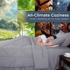 HEVUMYI Light Grey Full Comforter Set - 7-Piece All Season Bed in a Bag Full, Ultra Soft Bedding Set with Comforter, Flat Sheet, Fitted Sheet, Pillowcases, Pillow Shams, Light Gray