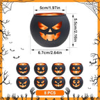 Set of 8 Halloween Candle Holder, Tealight Grimace Holder, Black Votive Candlesticks for Table Centerpieces Party Decoration