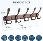 TICONN Wall Mounted Coat Rack, Five Heavy Duty Tri Hooks All Metal Construction for Jacket Coat Hat in Mudroom Entryway (Antique Bronze, 1-Pack)