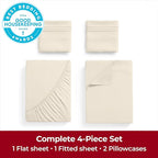 Mellanni Extra Deep Queen Sheets - 4 PC Iconic Collection Bedding - Hotel Luxury, Ultra Soft, Cooling Bed Sheets - Wrinkle, Fade, Stain Resistant (Queen, Golden Ivory)