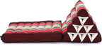 Leewadee 1-Fold Mat with Triangle Cushion – Comfortable TV Pillow, Foldable Mattress with Cushion Made of Eco-Friendly Kapok, 30 x 20 inches, red