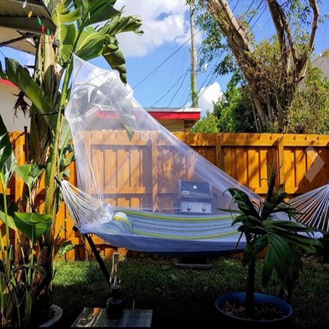 Eimilaly Bed Canopy Mosquito Net, Bed Canopy for Girls Room Decor - Insect Protection Hanging Canopy for Adults, Babies, Outdoor Camping, Light Blue/No Opening