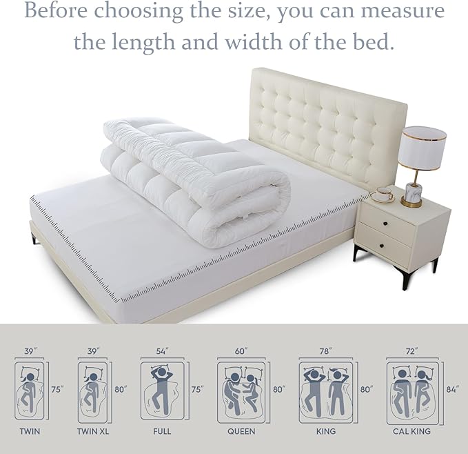 WhatsBedding 5 Inch Memory Foam Mattress Topper King for Pressure Relief, 100% Cotton Cover, Comfort Supportive Pillow Top Mattress Topper, 2000GSM Fluffy Shredded Memory Foam Filled