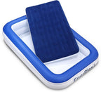 EnerPlex Kids Inflatable Travel Bed with High Speed Pump, Portable Blow up Toddler Air Mattress with Sides – Built-in Safety Bumper - Blue