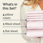 Queen 6 Piece Sheet Set - Comfy Breathable & Cooling - Soft Hotel Luxury Bedding Set with 8-16 Inch Deep Pockets - 1 Flat & 1 Fitted Sheet & 4 Pillowcases - Wrinkle Free & Easy Care - Lavender Pink