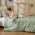 Litanika Twin XL Comforter Set Sage Green - 2 Pieces Extra Long Bed Set for College Dorm, All Season Bedding Set for Girls and Boys