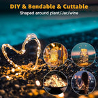 20 Pack Fairy Lights Battery Operated 7ft 20 LED Mini String Lights Twinkle Lights Silver Wire Firefly Starry Lights for Mason Jars Wedding Party Christmas Centerpiece Table Decorations, Warm White