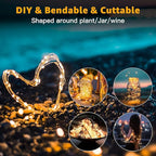 6 Pack Fairy Lights Battery Operated 7ft 20 LED Mini String Lights Twinkle Lights Silver Wire Firefly Starry Moon Lights for Mason Jars Wedding Party Christmas Centerpiece Table Decorations,Warm White