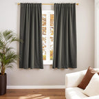Lazzzy Velvet Blackout Curtains Thermal Insulated Room Window Drapes Super Soft Luxury Curtains for Living Room Bedroom Rod Pocket 2 Panels, Grey, 52" W x 63" L